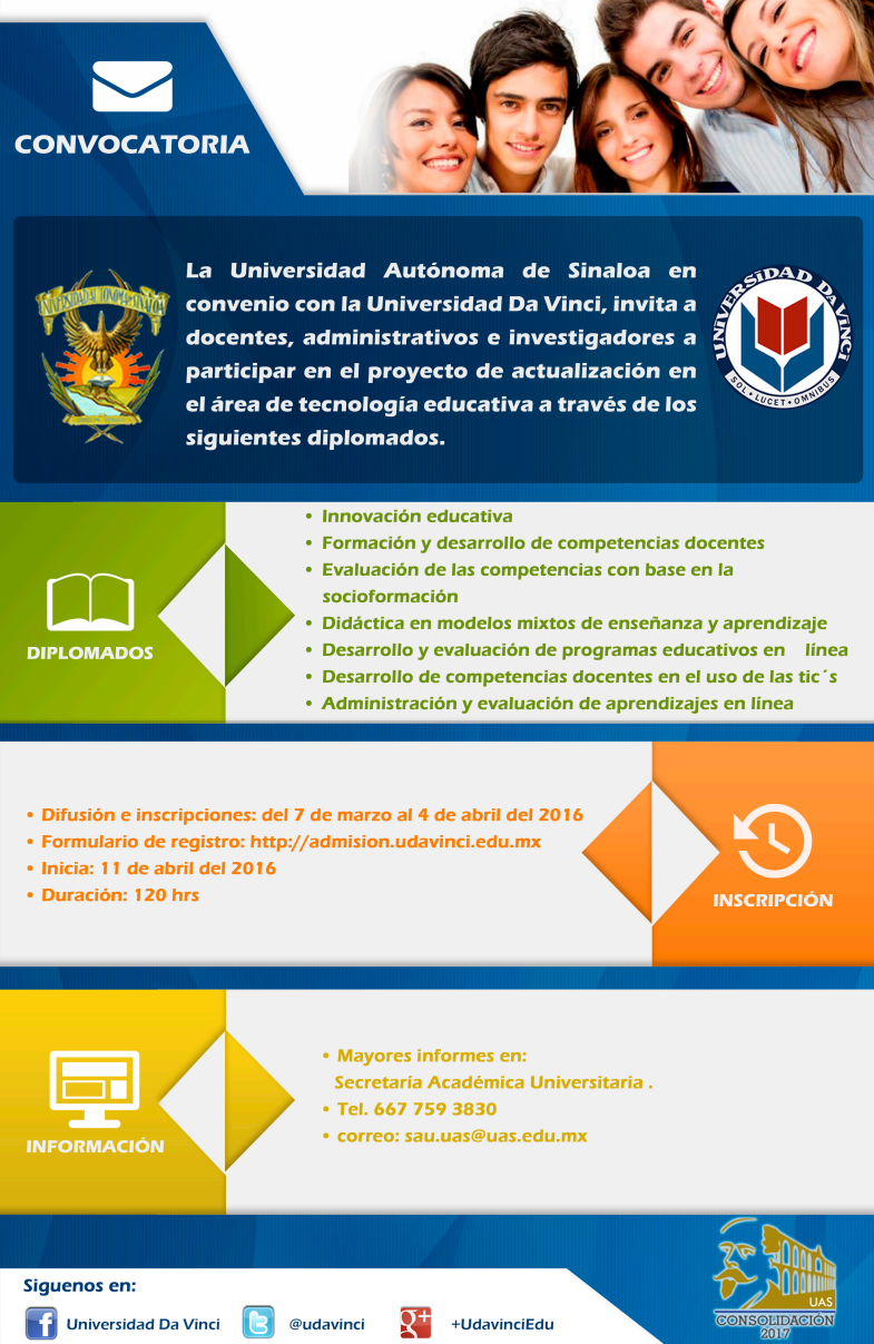 Oferta de Diplomados UAS - Universidad Da Vinci 2016