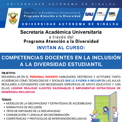 Curso: Competencias Docentes en la Inclusión a la Diversidad Estudiantil (Modalidad Escolarizada) 1era. Edición, 2023