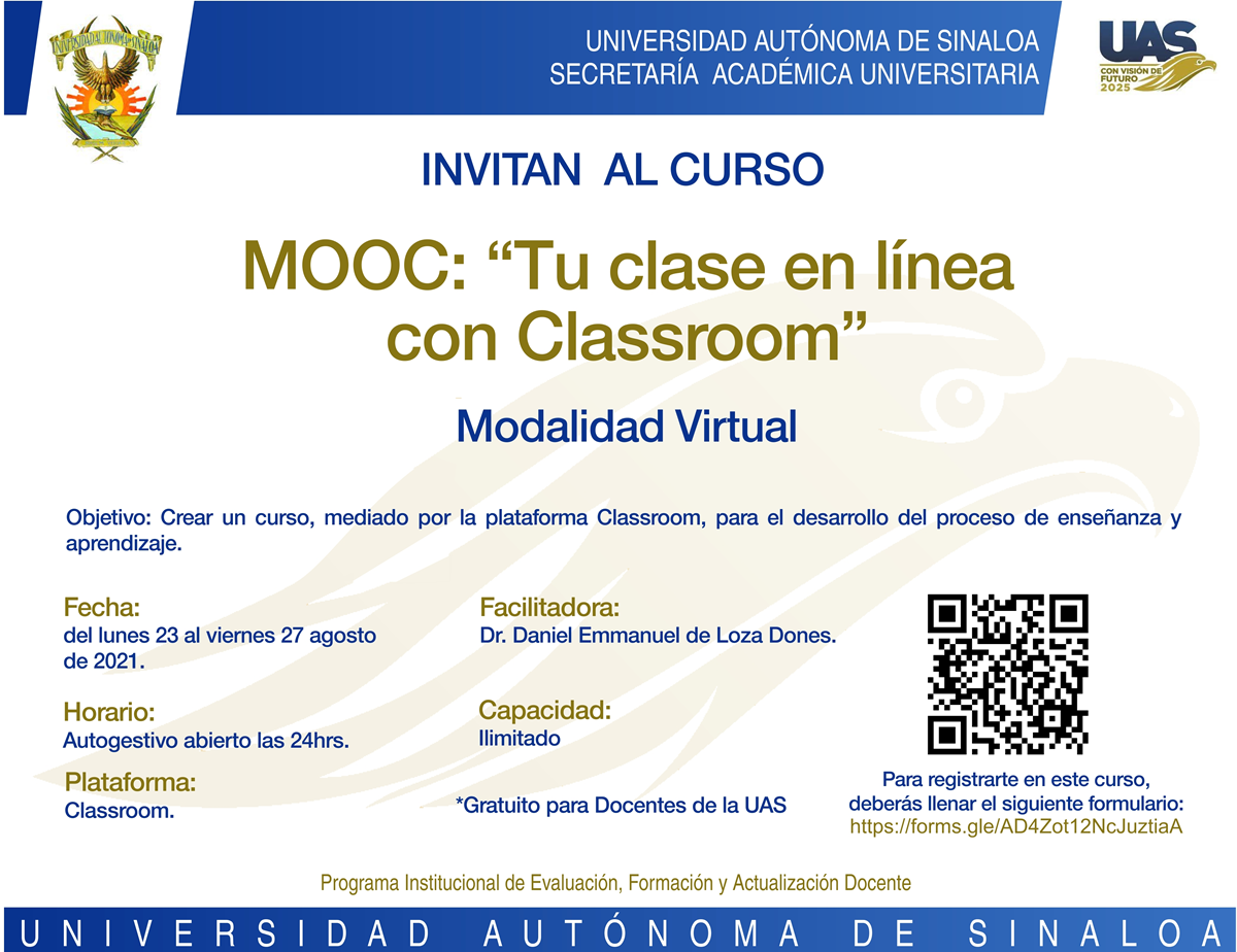 MOOC: Tu clase en línea con Classroom (Exclusivo para Docentes UAS)