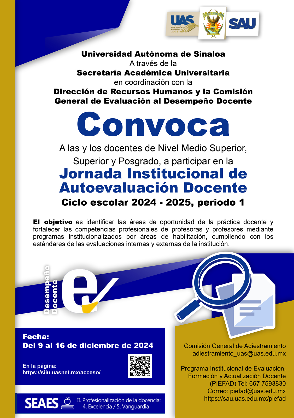 Jornada Institucional de Autoevaluación Docente 2024-2025, Periodo 1