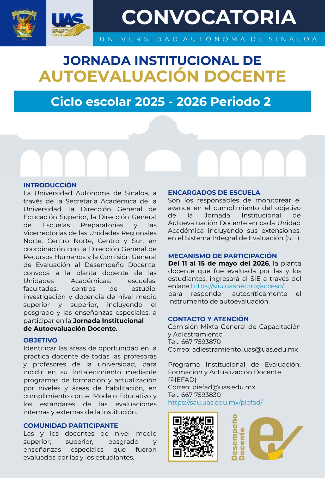 Jornada Institucional de Autoevaluaci�n Docente 2025-2026, Periodo 2