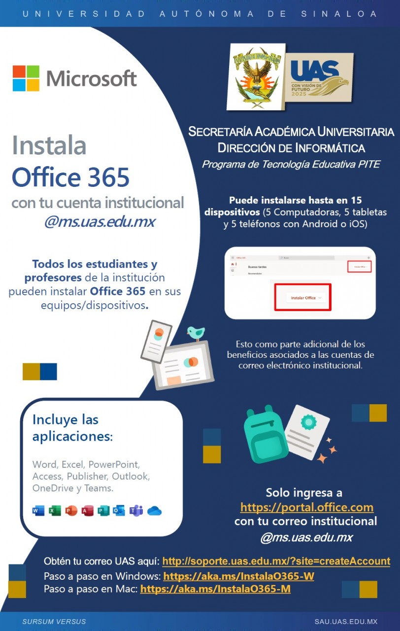 Instala Office 365 con tu cuenta @ms.uas.edu.mx