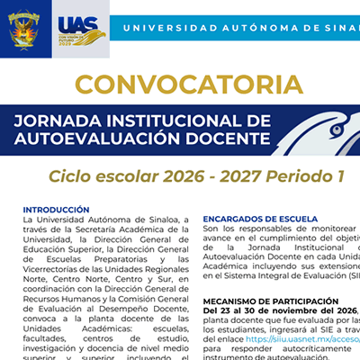 Jornada Institucional de Autoevaluación Docente 2026-2027, Periodo 1
